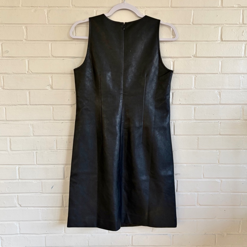 J. Crew Factory Black Faux Leather Mini Shift Dress, SZ 2 NWT 🏷️ - Picture 10 of 10